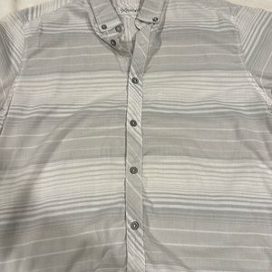 Gray striped button up